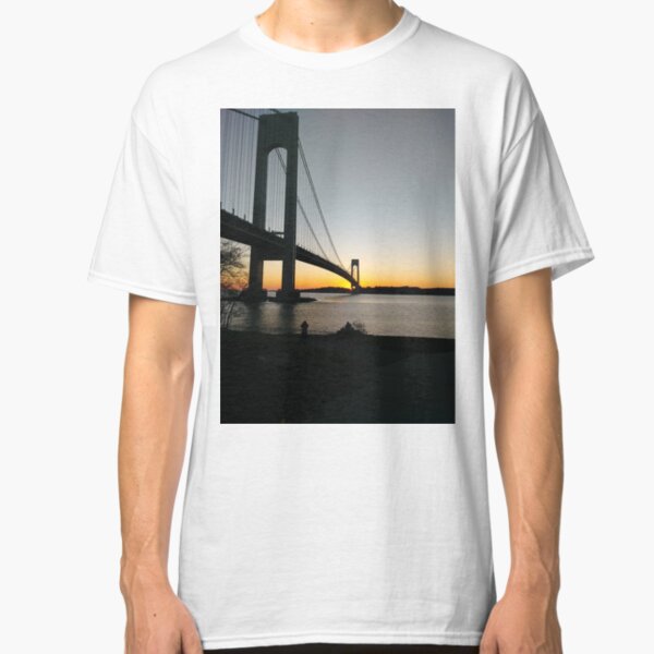 #BayRidge #famousplace #internationallandmark #VerrazanoNarrowsBridge #BathBeach #NewYorkCity #USA #americanculture #water #suspensionbridge #architecture #travel #sunset #sky #river #reflection Classic T-Shirt