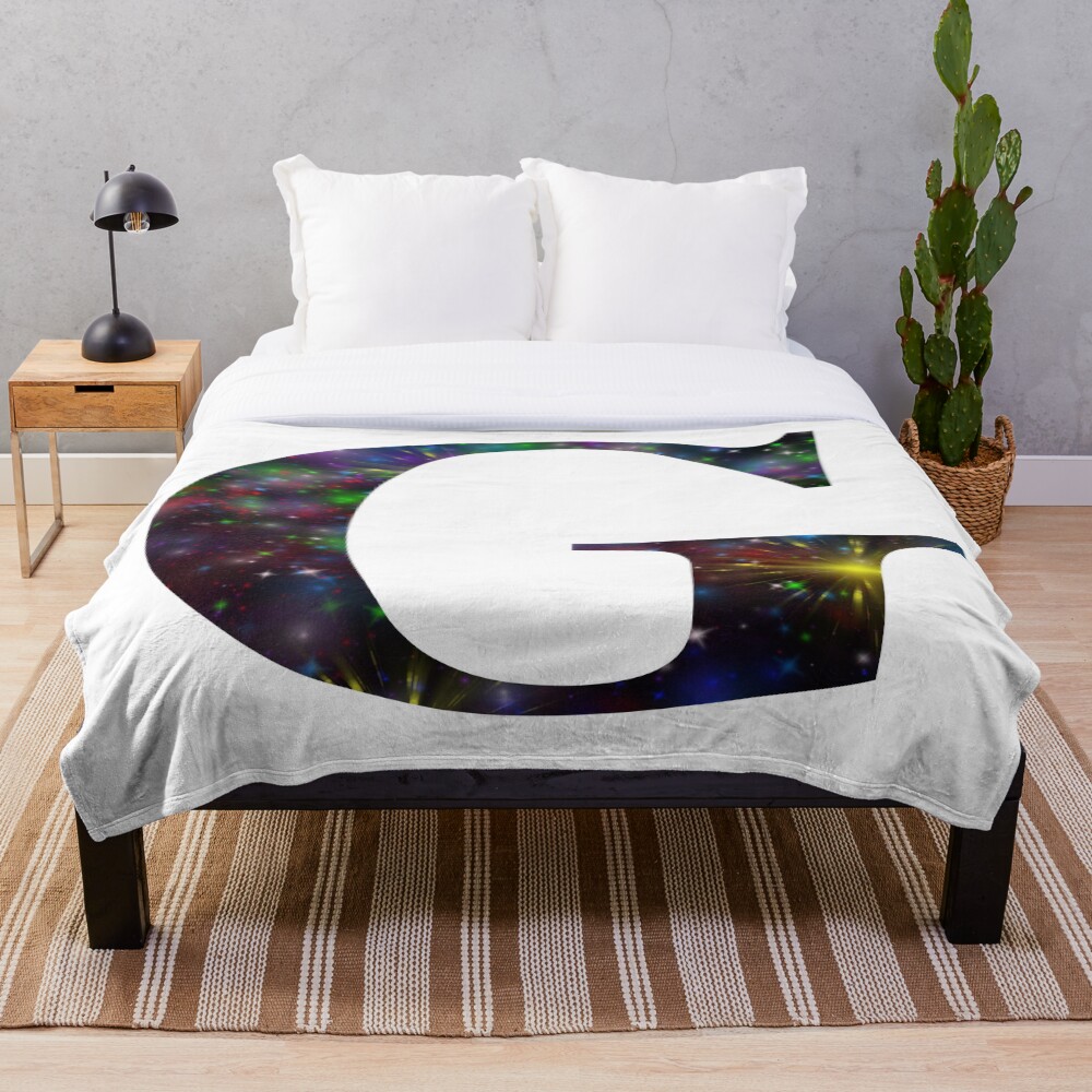 Galaxy - Letter G on a throw blanket