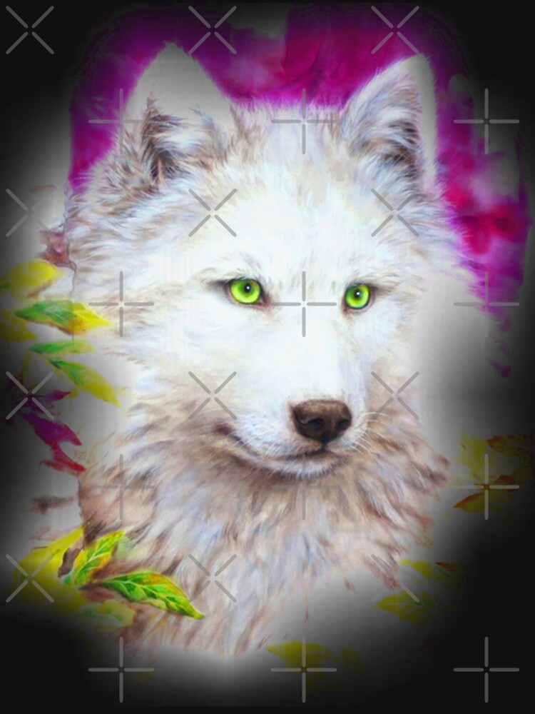 White Wolf With Green Eyes 9692