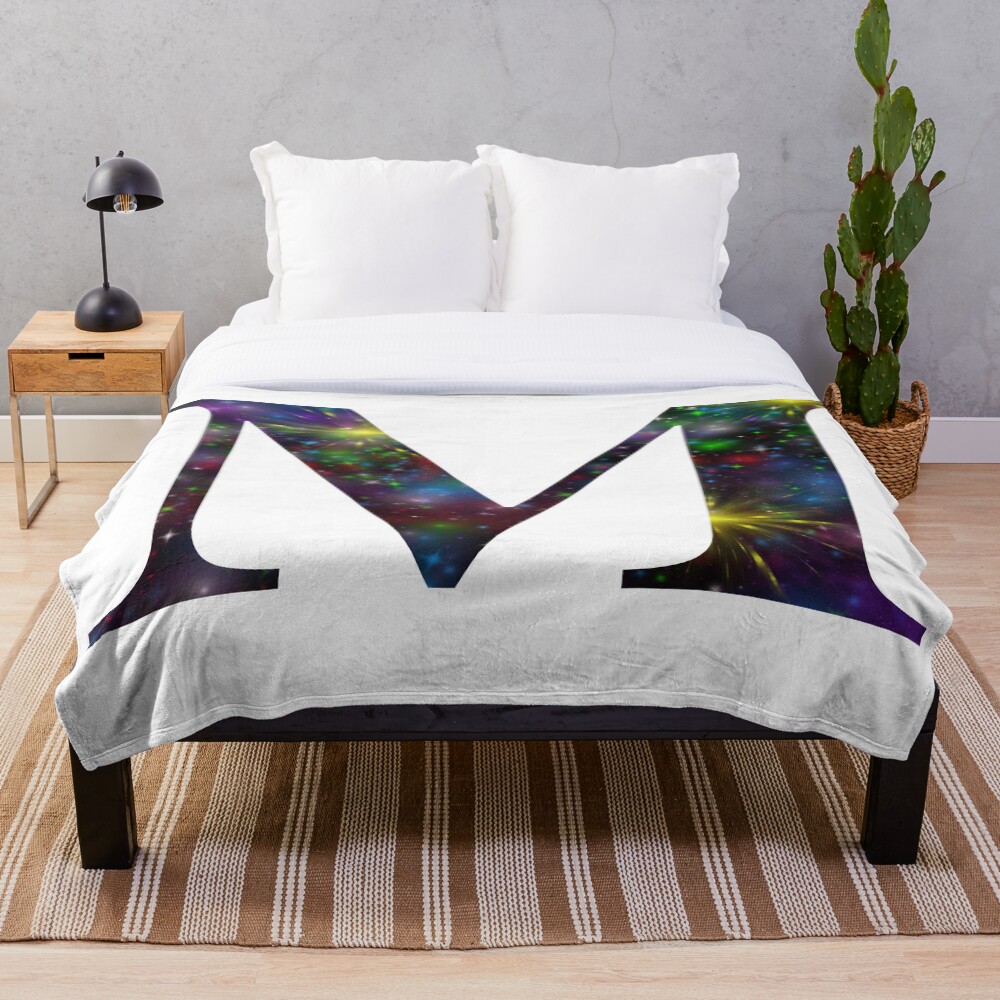 Galaxy - Letter M on a throw blanket