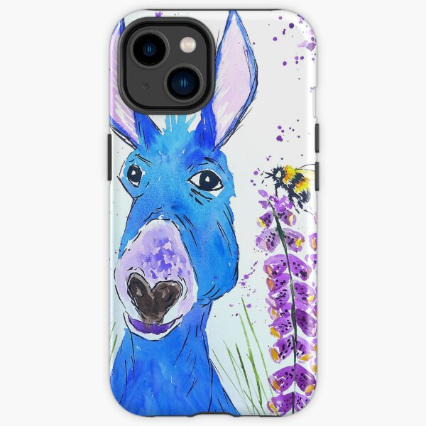 Silly Blue Donkey among Foxglove iPhone Tough Case