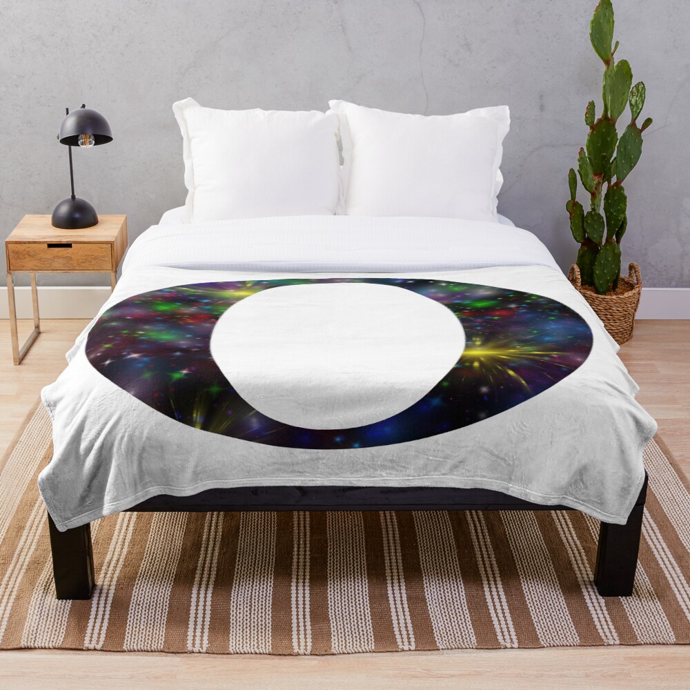 Galaxy - Letter O on a throw blanket