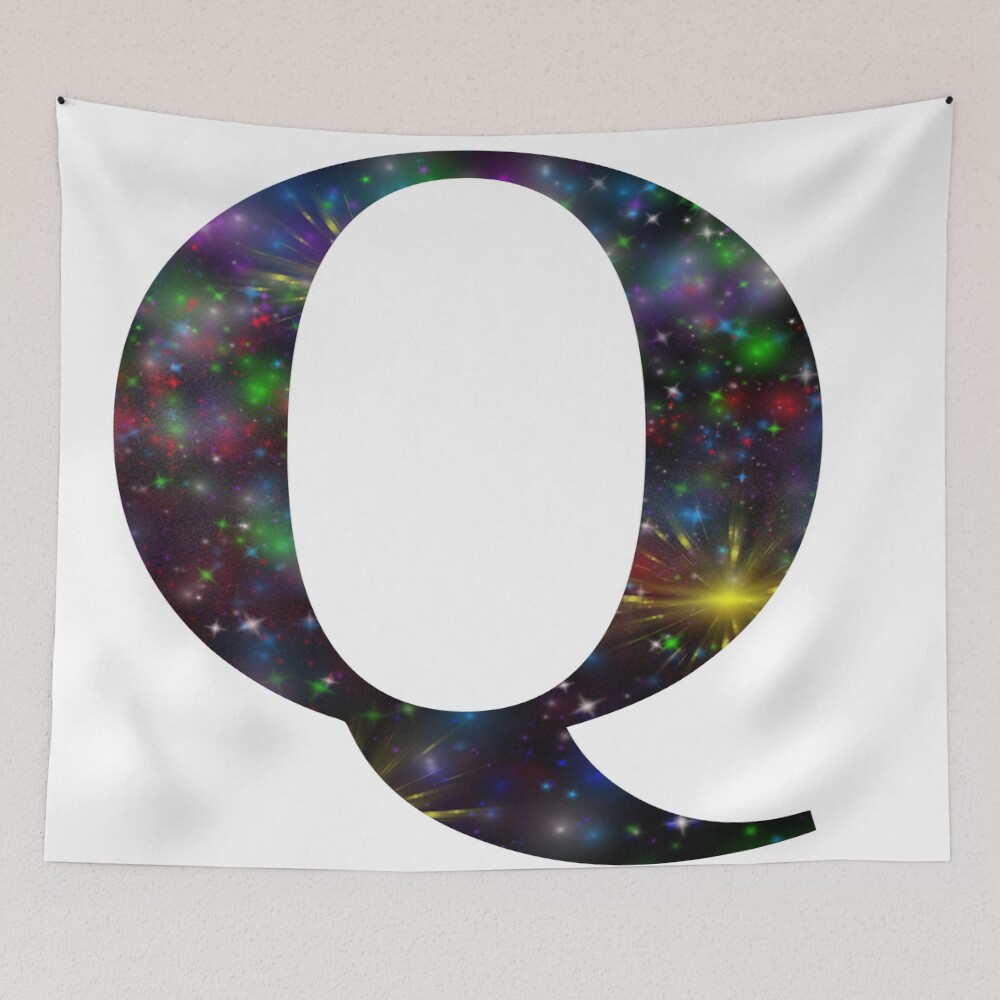 Galaxy - Letter Q on a tapestry