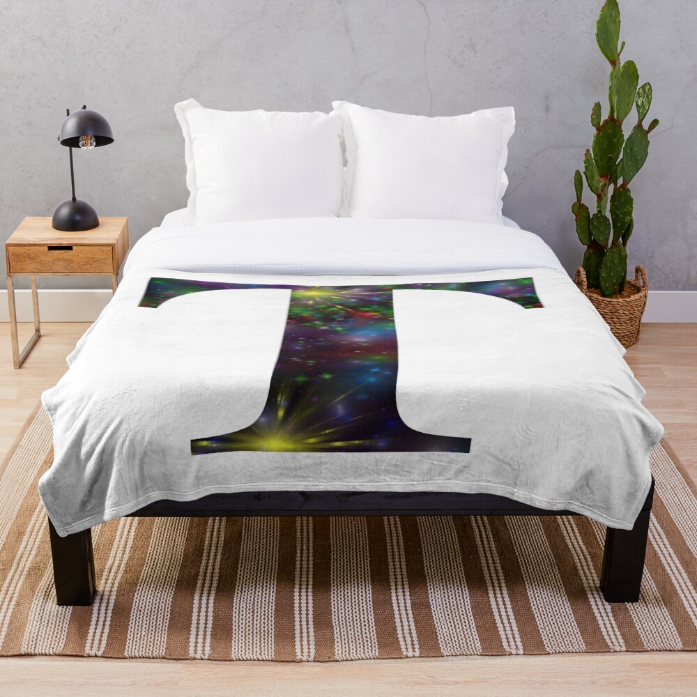 Galaxy - Letter T on a throw blanket