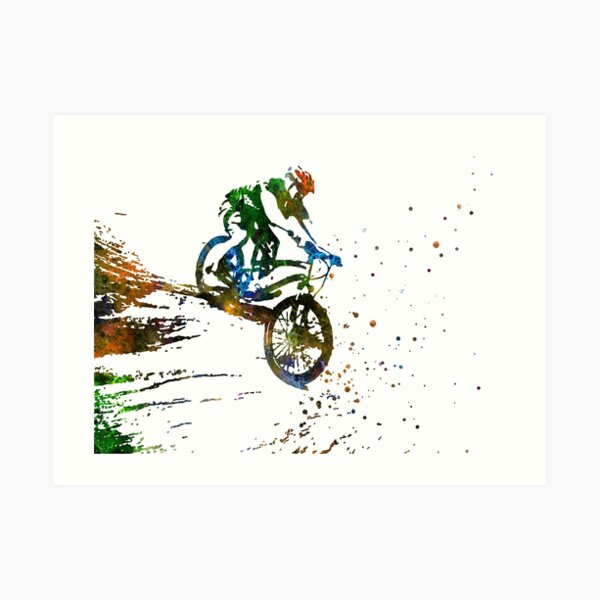 Mountain Bike Downhill II print by nobelart