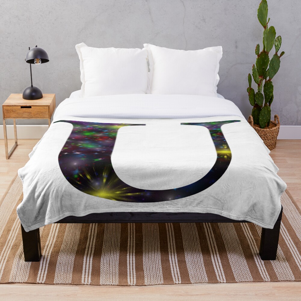 Galaxy - Letter U on a throw blanket