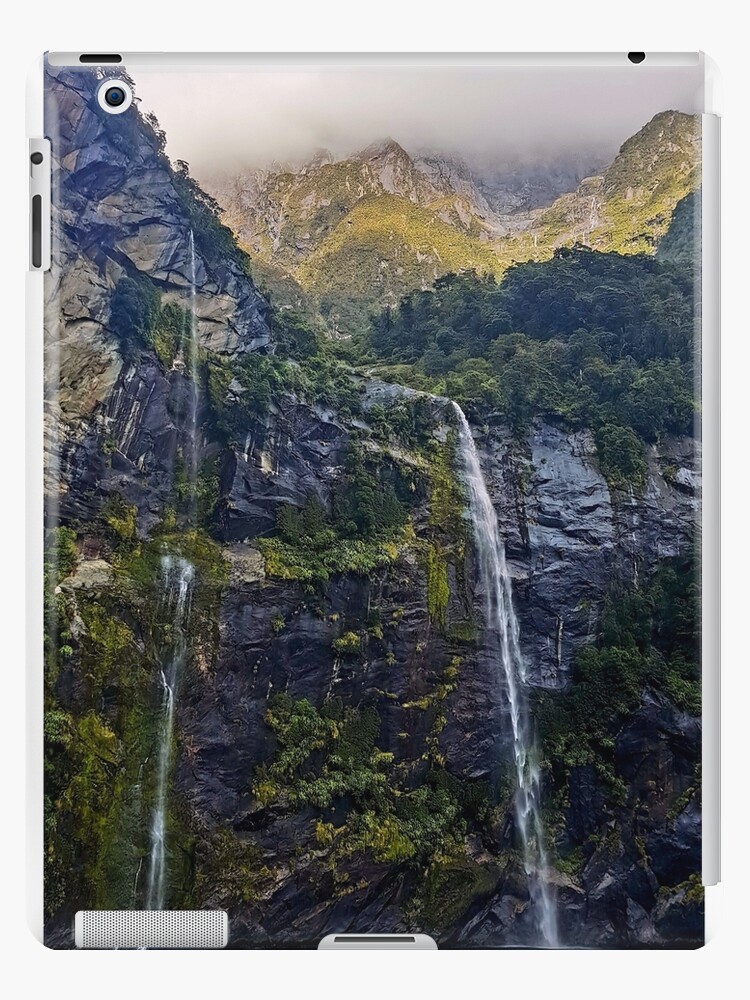 Milford Sound Waterfalls New Zealand Ipad Case Skin By Manic Spider Redbubble