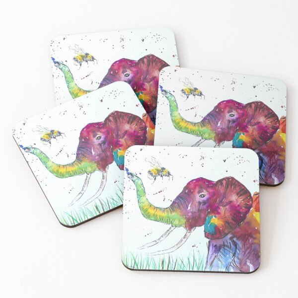 Item preview, Colorful Large Elephant and a Bumble bee designed and sold by Casimirasart.