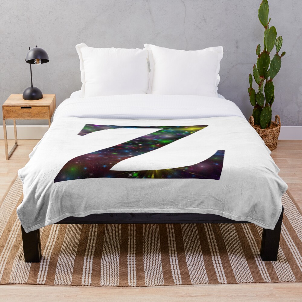 Galaxy - Letter Z on a throw blanket