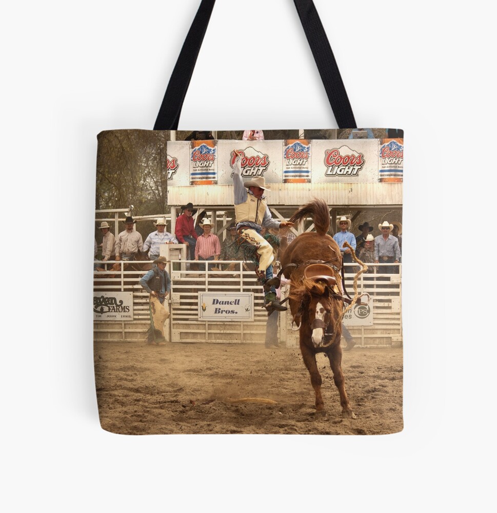 Cowboy Rodeo Horse Cowhide Roping Cow Western Drawstring Bag for