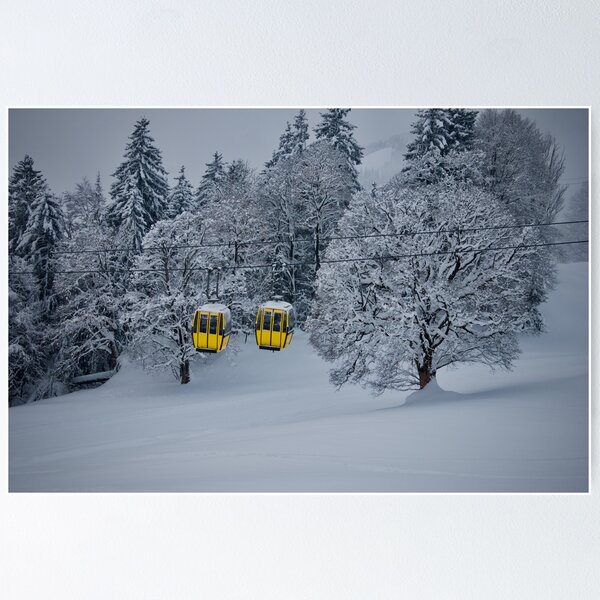 Item preview, Yellow cable cars in the Swiss Alps designed and sold by mamba.