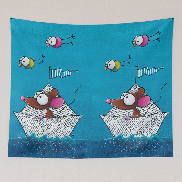 Item preview, Mouse sails in his paper boat designed and sold by StressieCat.