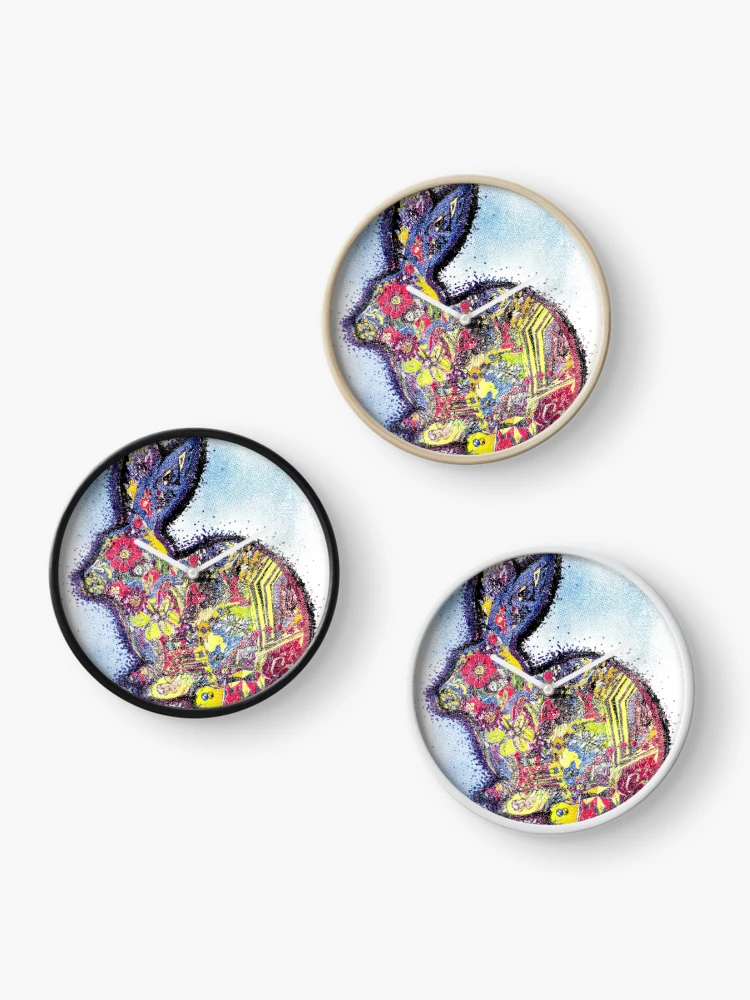Thumbnail 3 of 4, Clock, Vibrant Rabbit designed and sold by missmann.