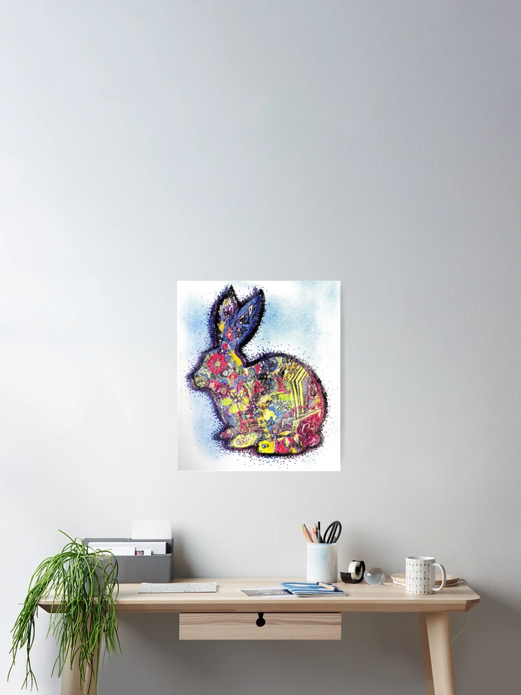 Thumbnail 2 of 3, Poster, Vibrant Rabbit designed and sold by missmann.