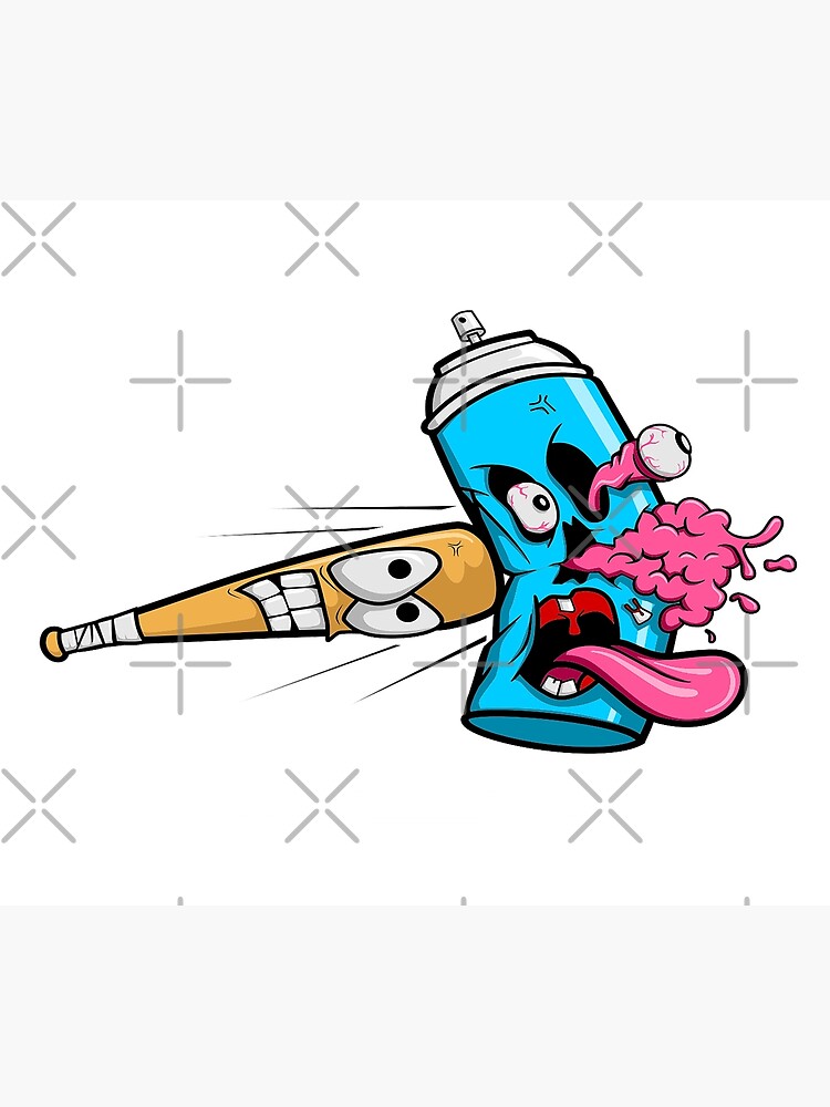 "Baseball stick hitting spray can" Poster by leen12 Redbubble
