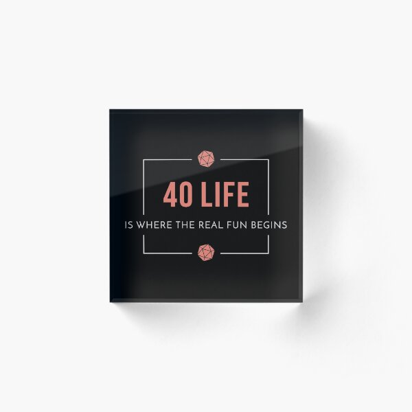 40 Life - Commander MTG Acrylic Block