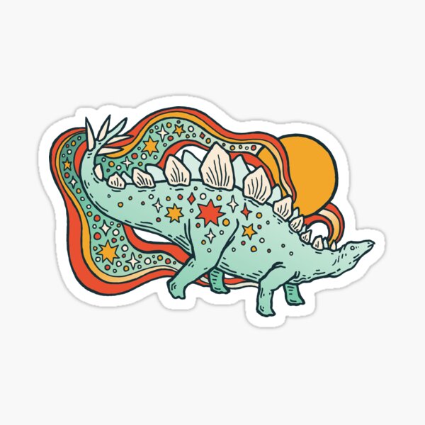 Star Stego | Cosmic Dinosaur Art | Retro Reptile Palette Sticker