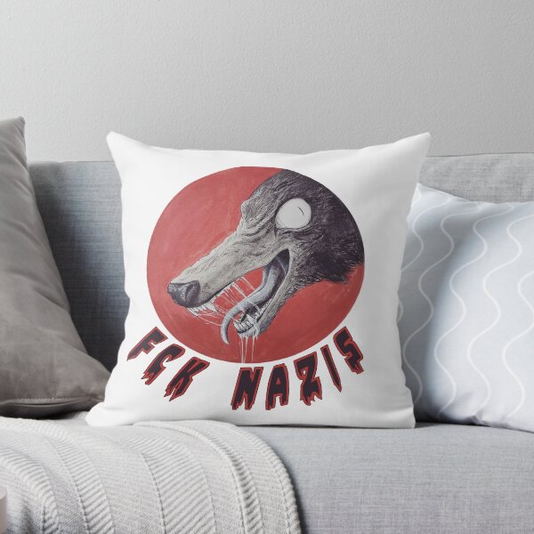 FCK NAZIS Throw Pillow
