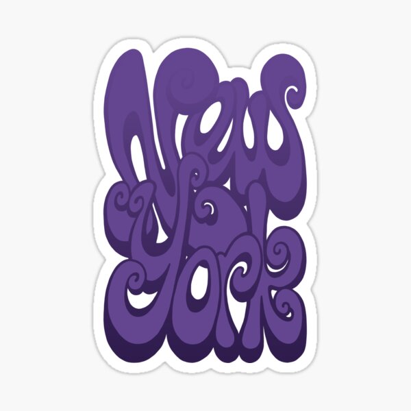 New York Lettering Typography - Ultra Violet Purple Sticker