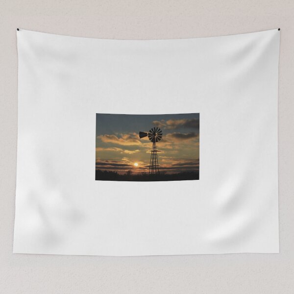 Artikelvorschau, Kansas Windmill Silhouette Sunset entworfen und verkauft von ROBERTDBROZEK.