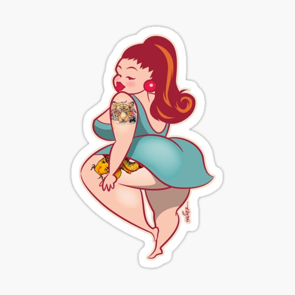 Fat Cartoon Girls Naked - Plumpy Stickers for Sale | Redbubble