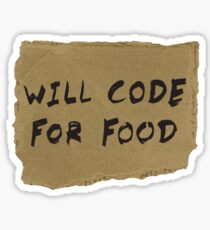 Will Code For Food Sticker