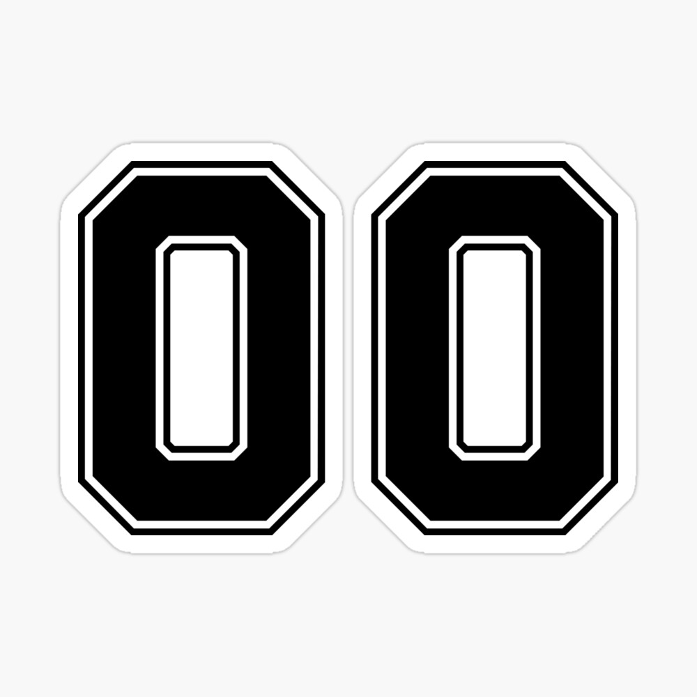 00, American Football Classic Vintage Sport Jersey Number in black number  on white background for american football, baseball or basketball Poster  for Sale by Marcin Adrian