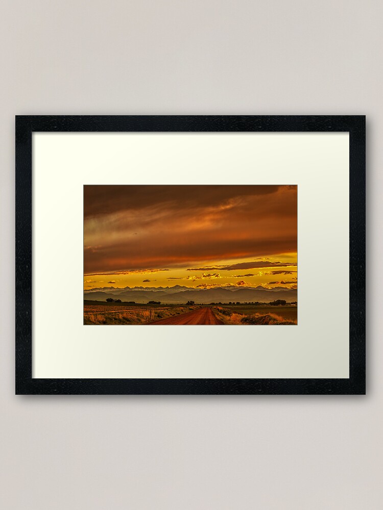 Alternate view of Sunset In Gold And Red Framed Art Print