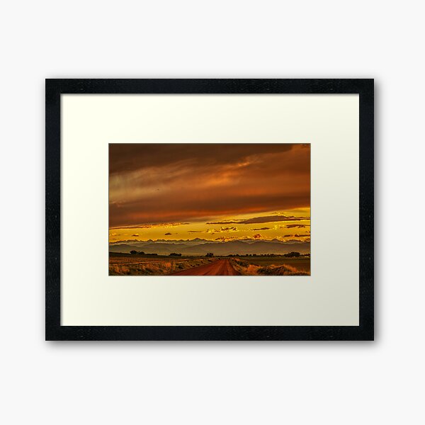 Sunset In Gold And Red Framed Art Print