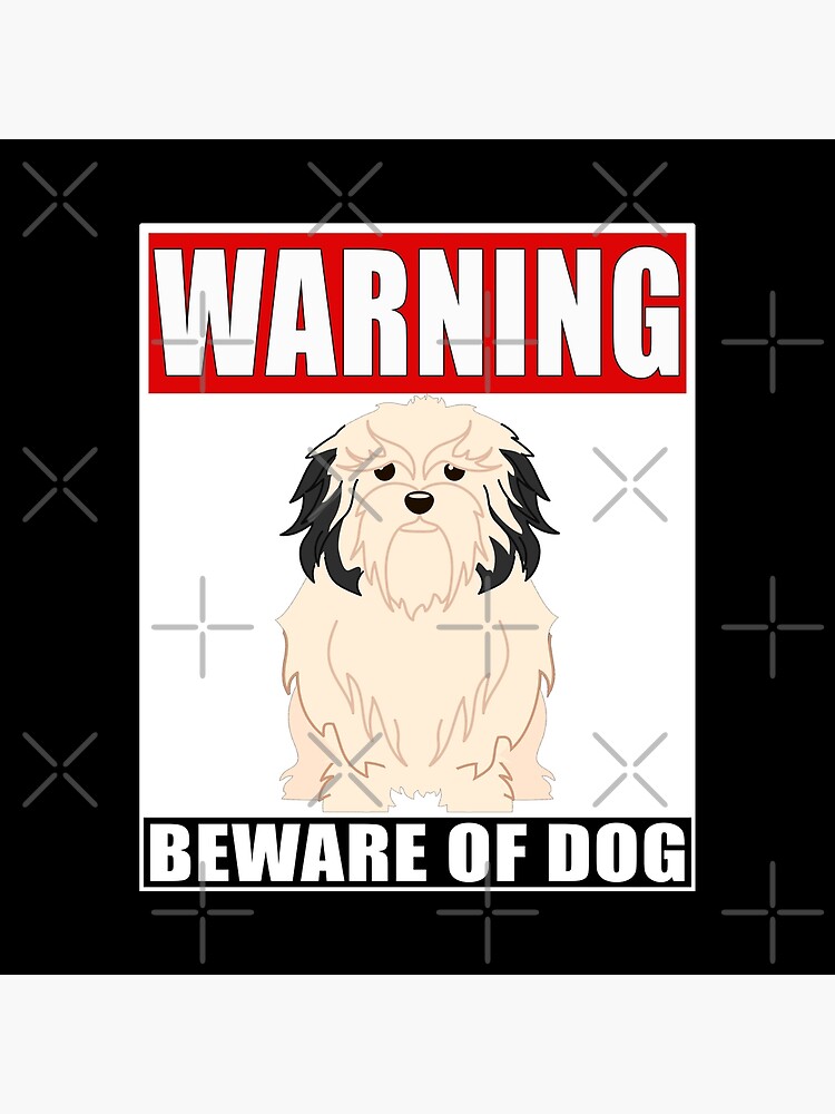 Warning Lowchen Beware Of Dog Sticker - Funny Gift For Lowchen Dog Owner by dog-gifts