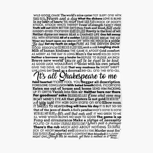 It's all Shakespeare To Me (Dark Version) Poster