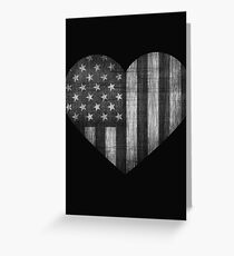 Black/White American Heart Greeting Card
