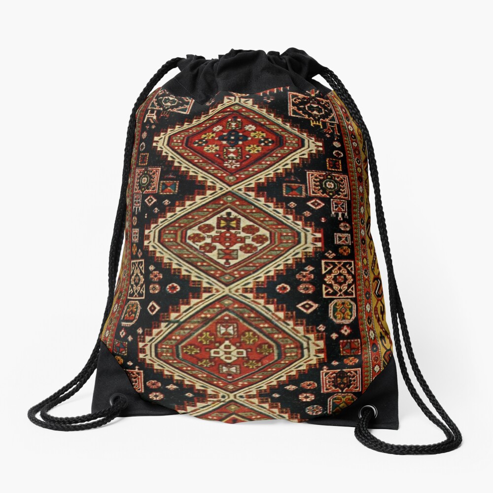 Kabristani carpet pattern Drawstring Bag