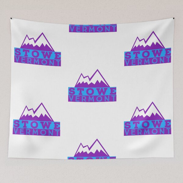 Item preview, Stowe Vermont Purple and Blue Retro Sunset Mountain Traveler designed and sold by crickmonster.