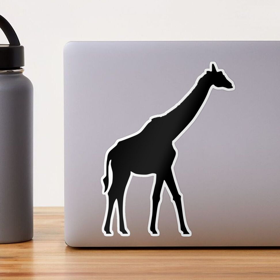 Grand sticker la girafe en vinyle mat noir BLACK MAJIK