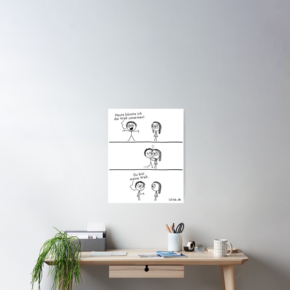 Welt umarmen islieb Poster