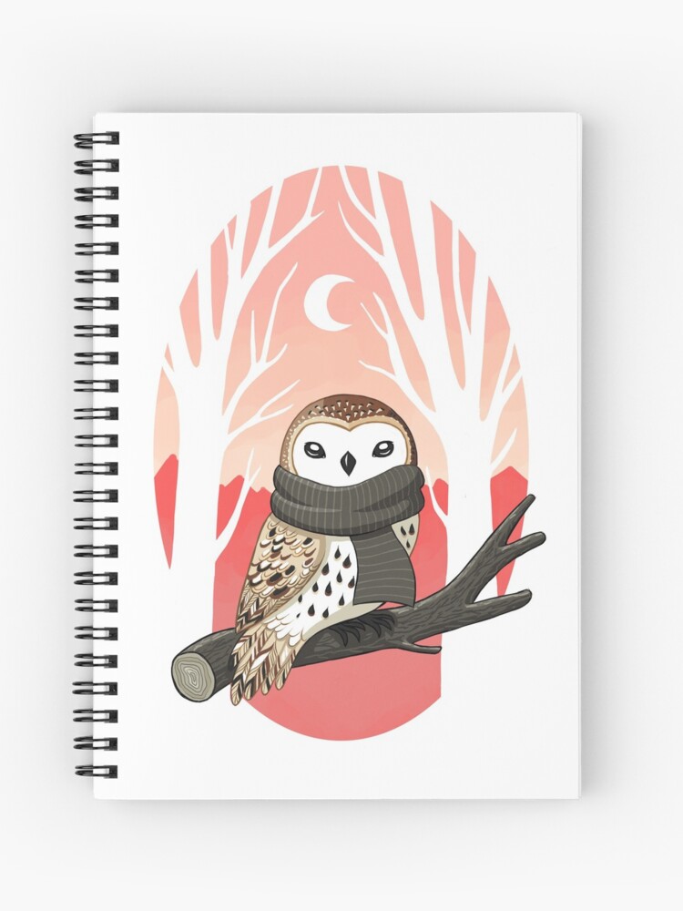 Spiral Notebook, Winter Owl designed and sold by freeminds