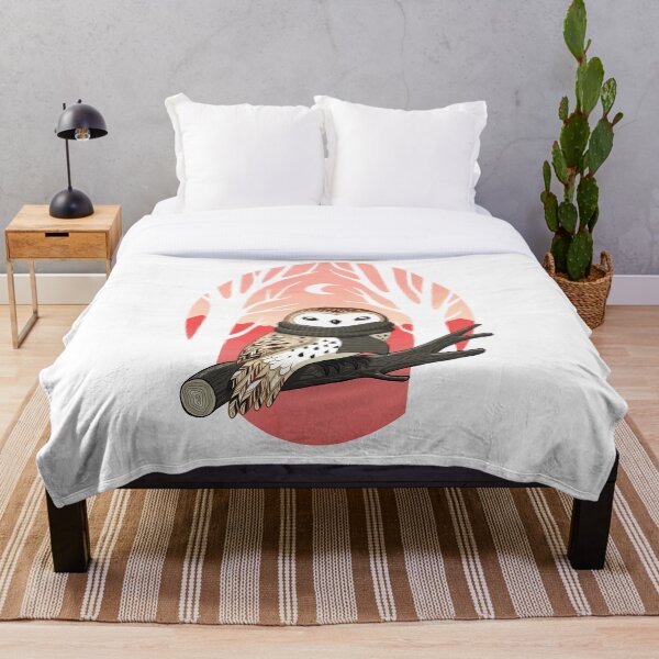 Winter Owl Throw Blanket