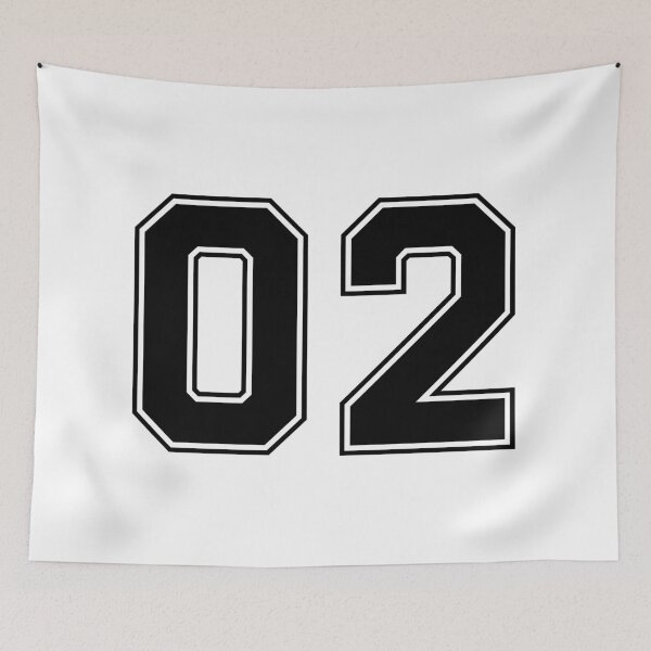 Item preview, 02 American Football Classic Vintage Sport Jersey Number in black number on white background for american football, baseball or basketball designed and sold by Marcin Adrian.
