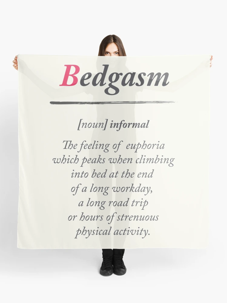 Bedgasm, dictionary definition, word meaning illustration, chill