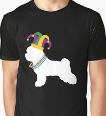Funny Bichon Frise Mardi Gras T-Shirt Dog Beads Costume Tee Graphic T-Shirt