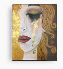 Lámina metálica Las lágrimas doradas de Freya, al estilo de Gustav Klimt