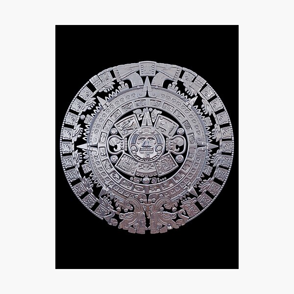 Modern Aztec Sun Stone Photographic Print
