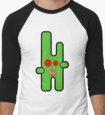 Funny digital green alien Men's Baseball ¾ T-Shirt