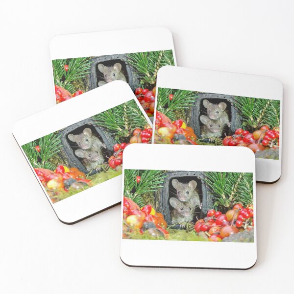 Item preview, two wild garden house mice in a log home designed and sold by Simon-dell.