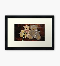 Boy & Girl Teddy with Pooh Bear. Framed Print