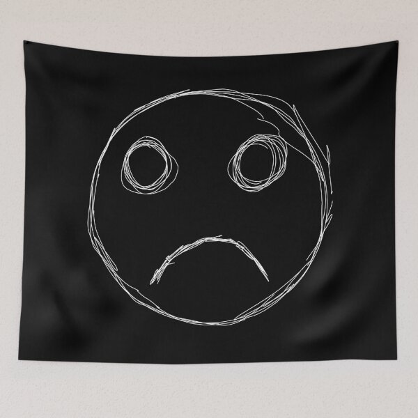 Item preview, Dark and Gritty Sad Face Emoji Frown (white) designed and sold by Michael Stewart.