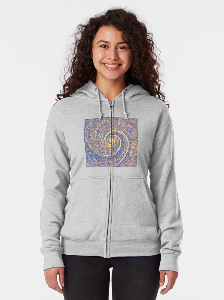 Alternate view of Abstract Fibonacci Zipped Hoodie