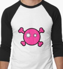 Funny pink skull and bones Men's Baseball ¾ T-Shirt