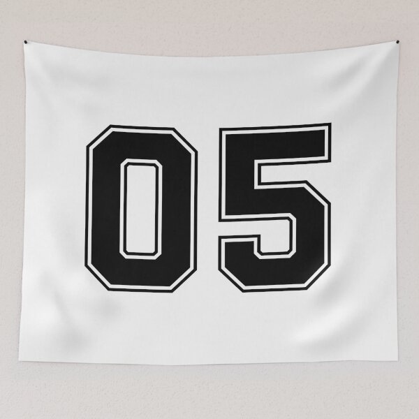 Item preview, 05 American Football Classic Vintage Sport Jersey Number in black number on white background for american football, baseball or basketball designed and sold by Marcin Adrian.